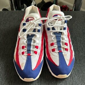 Nike Air Max 95 White Deep Royal Blue Gym Red